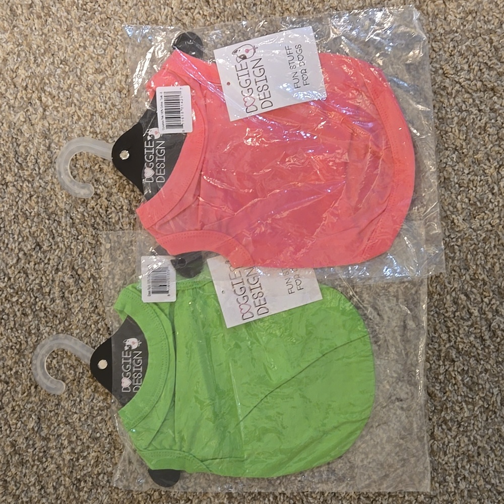 Doggie Design tank top for dogs in Green Flash or Carnation Pink